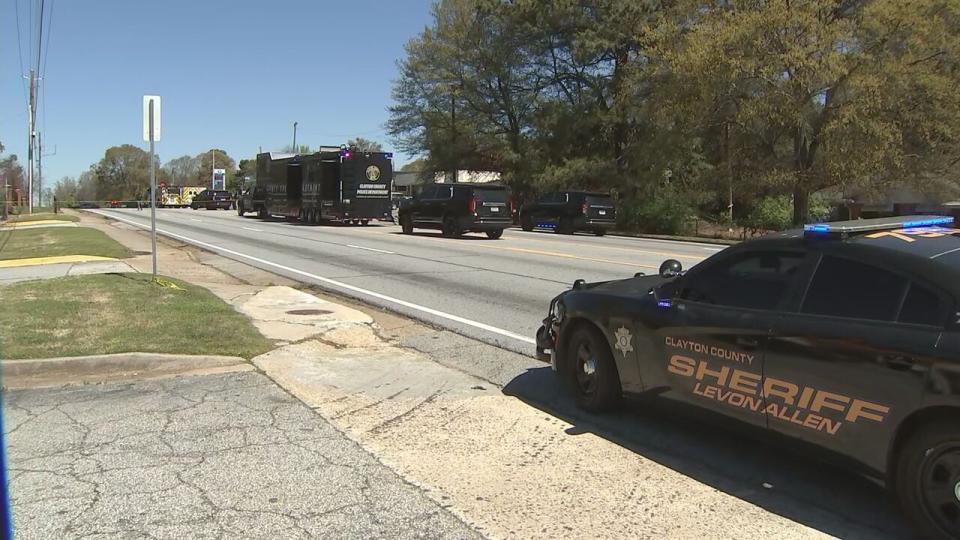 Police shot and killed a man they were investigating for sexual assault after the suspect opened fire on them, Clayton County police said. The incident happened on Riverdale Road at the intersection of Crystal Lake.