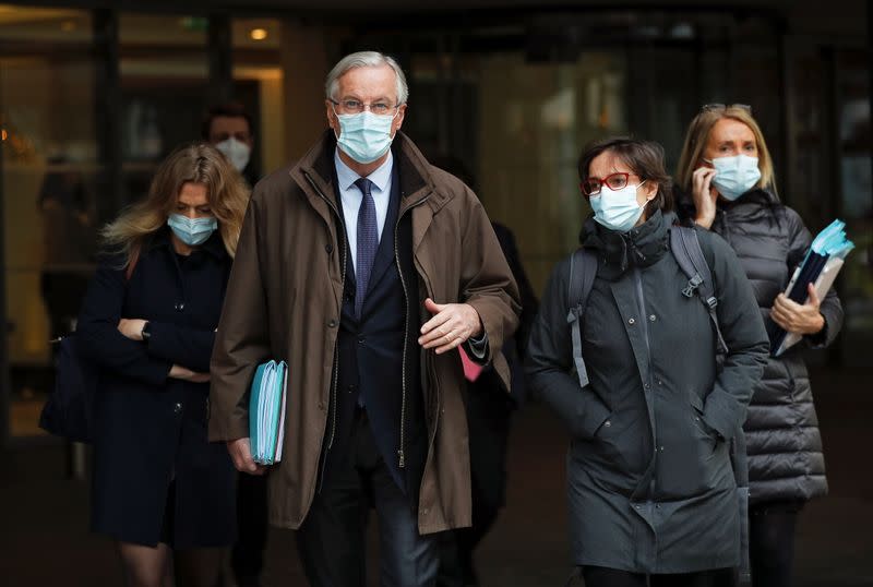 EU chief negotiator Barnier arrives for Brexit talks in London