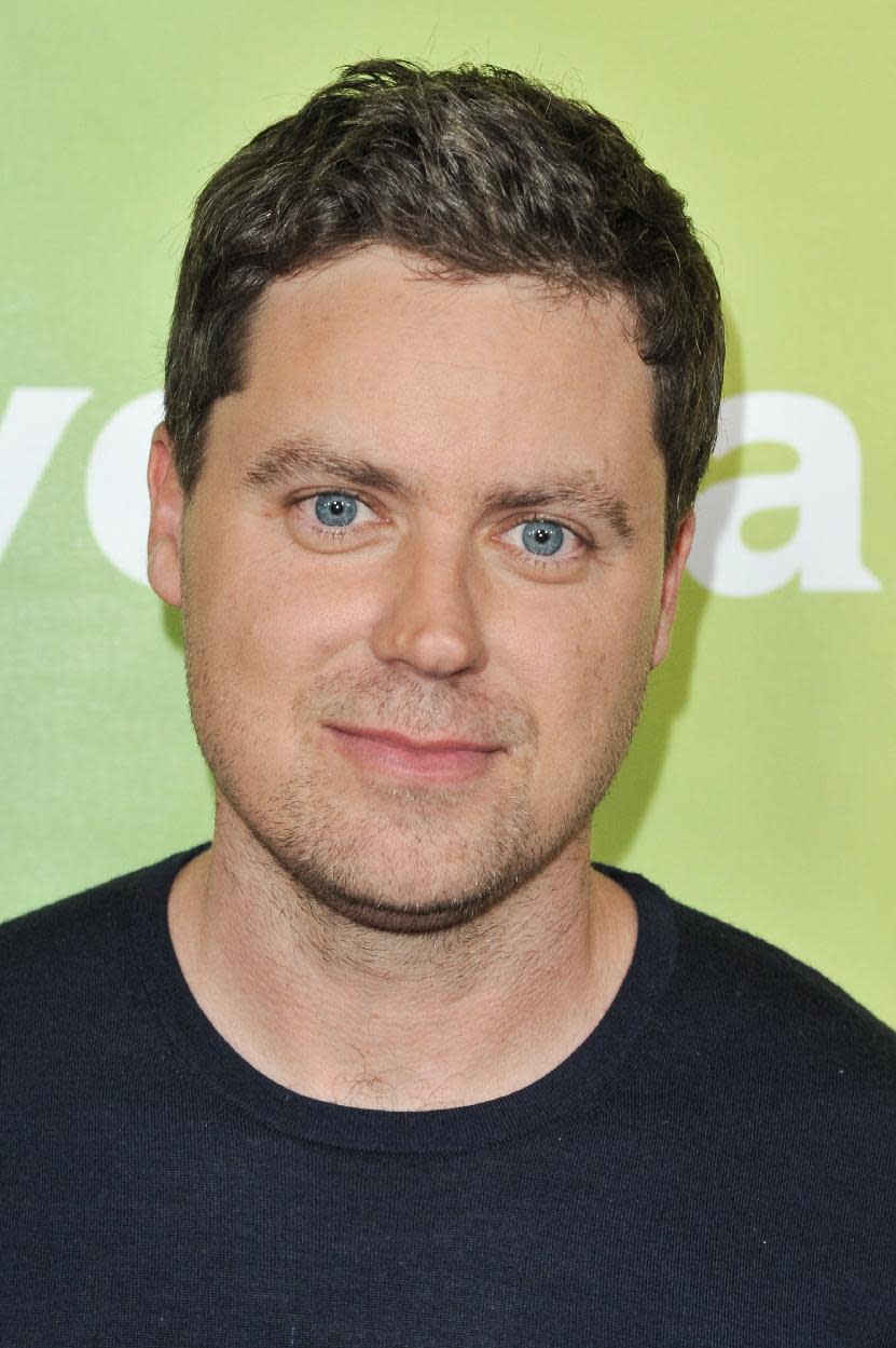 Greg Poehler arrives at the NBC Universal Summer Press Day on Tuesday, April 8, 2014, in Pasadena, Calif. Poehler is the star and executive producer of "Welcome to Sweden," Thursdays on NBC (9-9:30 p.m. ET). His sister, actress Amy Poehler, is also executive producer on the show. The series premieres July 10, 2014. (Photo by Richard Shotwell/Invision/AP)