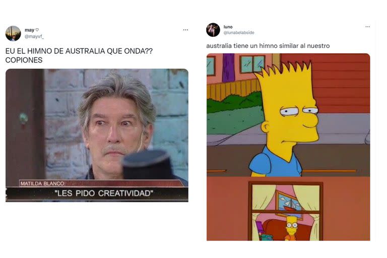 Los memes por las similitudes entre los himnos de Argentina y Australia