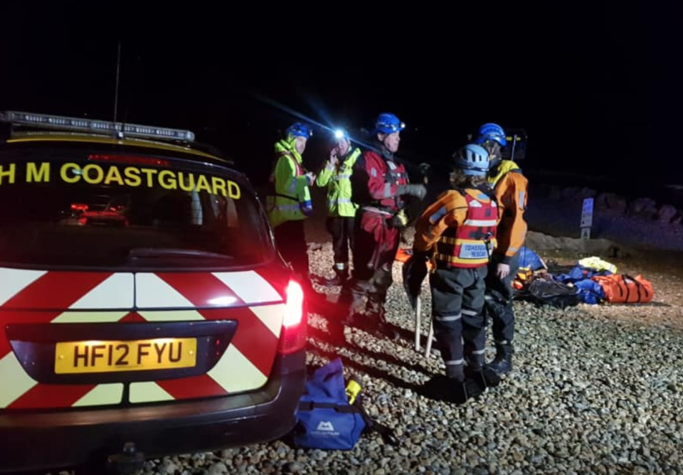 Six people were rescued by emergency services after getting stuck in mud flats (Picture: Facebook/Southbourne Coastguard)