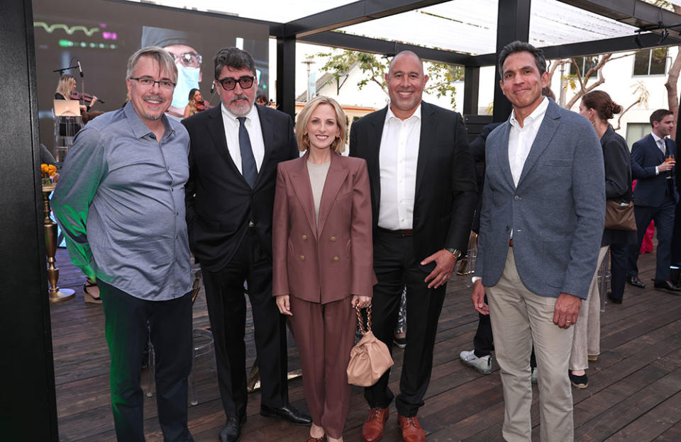 Vince Gilligan, Alfred Molina, Marlee Matlin, SPE chairman of worldwide distribution and networks Keith Le Goy and chairman of global television studios and SPE corporate development Ravi Ahuja. - Credit: Courtesy of Sony Pictures