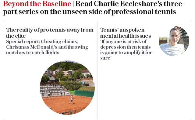 Beyond the Baseline | Read Charlie Eccleshare's three-part series on the unseen side of top-level tennis