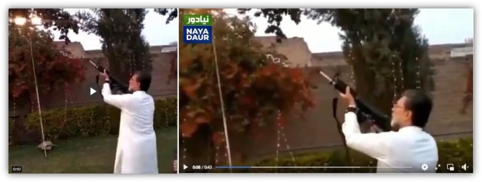 <span>Screenshot of the video shared on social media (left) and the clip posted by Naya Daur Media (right)</span>