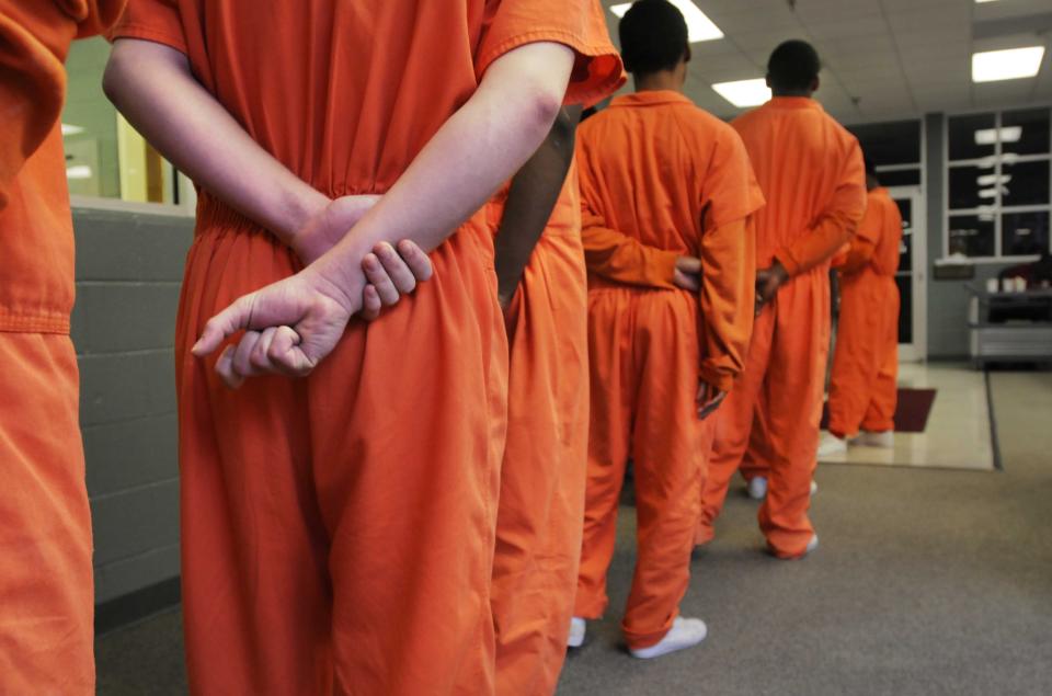 In line for breakfast at the Juvenile Detention Center in Shreveport, La.