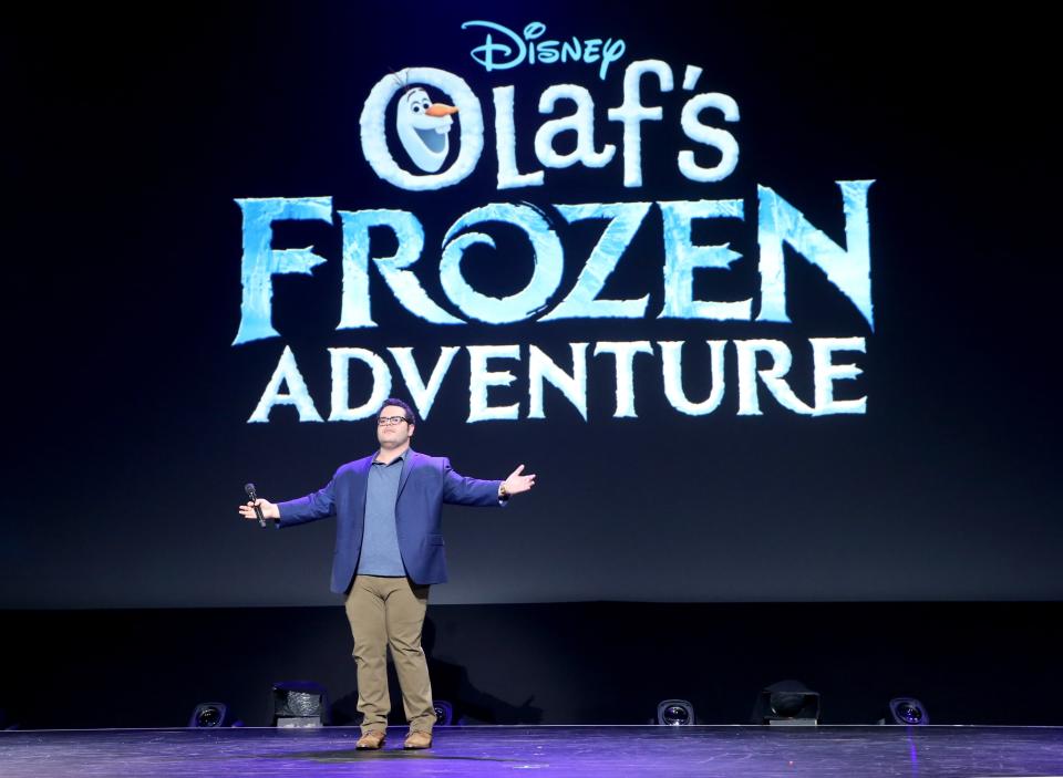 Josh Gad of OLAF’S FROZEN ADVENTURE at Disney’s D23 Expo 2017 in Anaheim, Caif. (Getty)