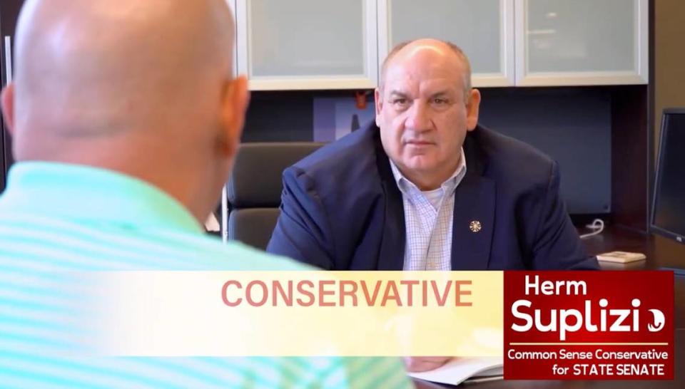 A screenshot from a state Senate campaign video for Herm Suplizio.