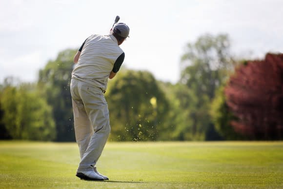 Man on a golf course