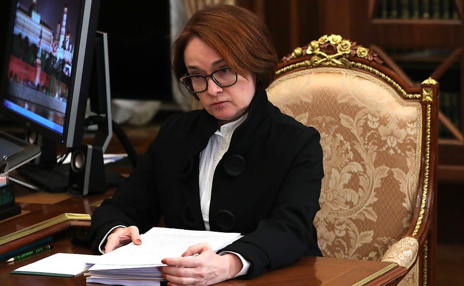 俄羅斯央行總裁納比烏林娜（Elvira Nabiullina）。   圖：翻攝President of Russia推特