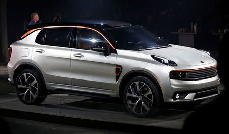 Chinese automaker Geely unveils first model of its new Lynk & Co brand in Berlin, Germany, October 20, 2016. REUTERS/Hannibal Hanschke