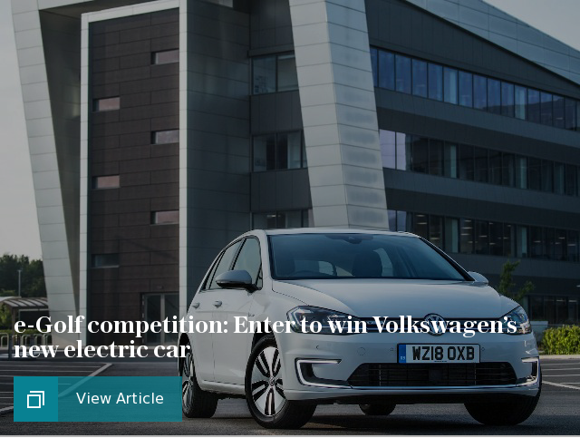 e-Golf competition: Enter to win Volkswagen’s new electric car
