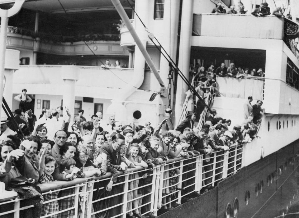 German-Jewish refugees aboard the MS St. Louis arrive in Belgium after wandering the Atlantic for thousands of miles — and being denied permission to dock in the U.S. (Photo: Bettmann/Getty Images)