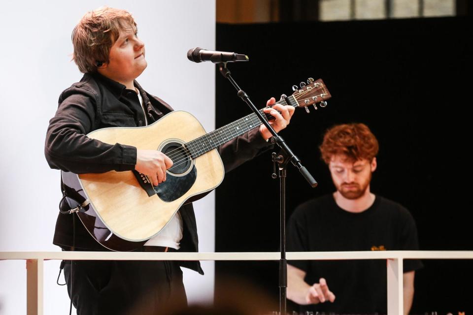 Lewis Capaldi plays at Seven Dials in Covent Garden, London. (PA)