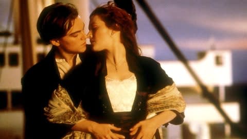 A scene from the Titanic film, starring Leonardo DiCaprio and Kate Winslet - Credit: Rex Features