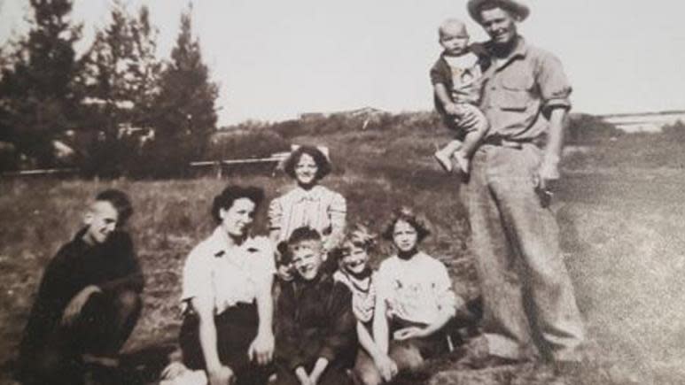 The Allcock family, decades ago.