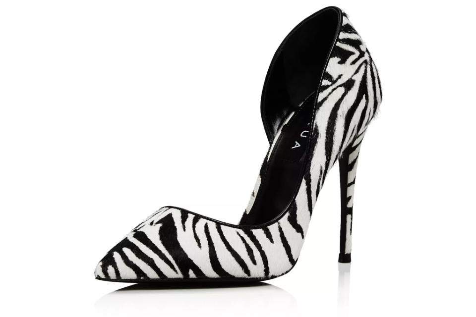 pumps, black, white, stripe, zebra, aqua