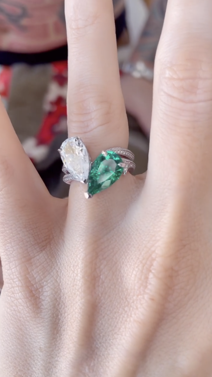 A closeup of Megan's ring