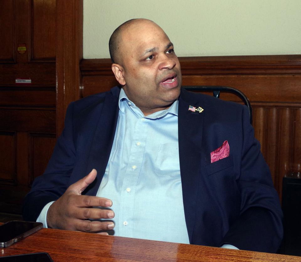 Brockton Mayoral candidate Hamilton Rodrigues on Friday, June 9, 2023, talks about how he plans to hold officials more accountable should he be elected.