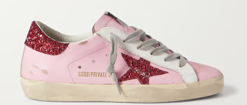 Show off your personality with the Golden Goose Superstar glittered distressed leather sneakers. PHOTO: Net-A-Porter