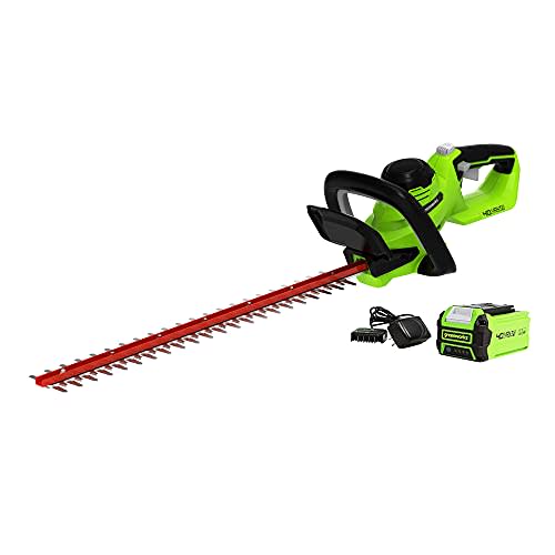 Greenworks 40V 24 inch Hedge Trimmer (1" Cutting Capacity), 2Ah USB Battery and Charger Include…