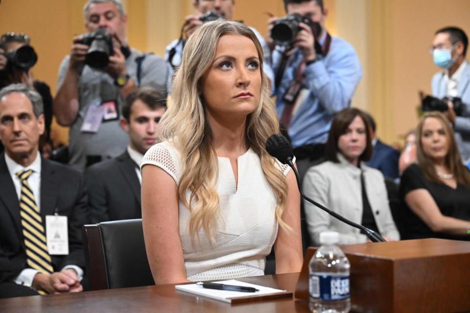 Former Deputy White House Press Secretary Sarah Matthews testifies before the January 6 committee on Thursday (AFP via Getty Images)