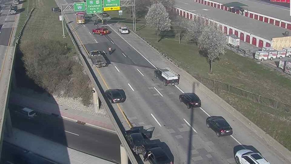 A highway camera shows the northbound lanes of Interstate 270 closed. (Courtesy Photo/Ohio Department of Transportation)