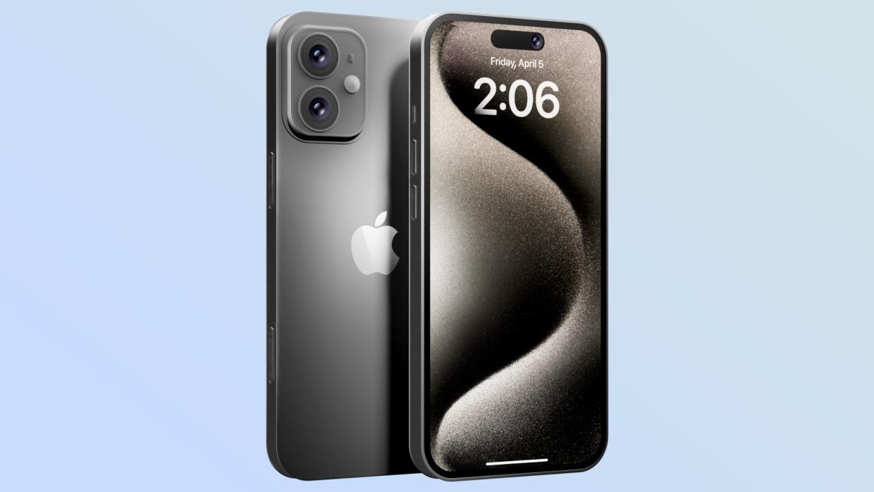  IPhone 16 render front and back . 