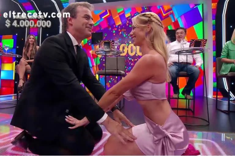 Nicole Neumann y Guillermo Poggi protagonizaron un divertido momento en Los 8 escalones de los 2 millones