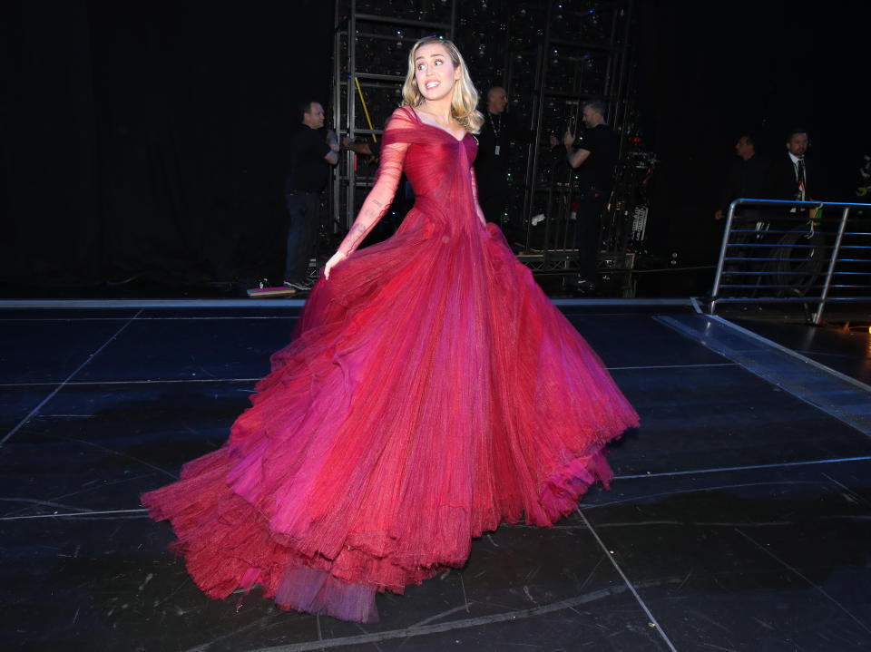 Miley Cyrus at the 60th annual Grammy Awards in New York on Jan. 28, 2018.