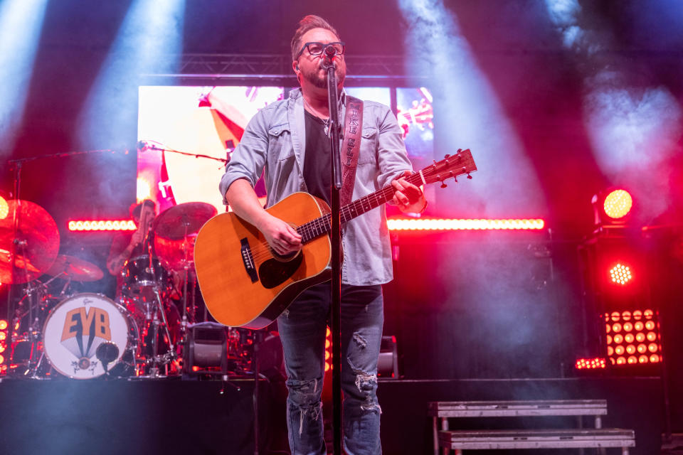 Mike Eli of the Eli Young Band entertains the crowd Friday night at the Clovis Music Festival in Clovis, New Mexico.