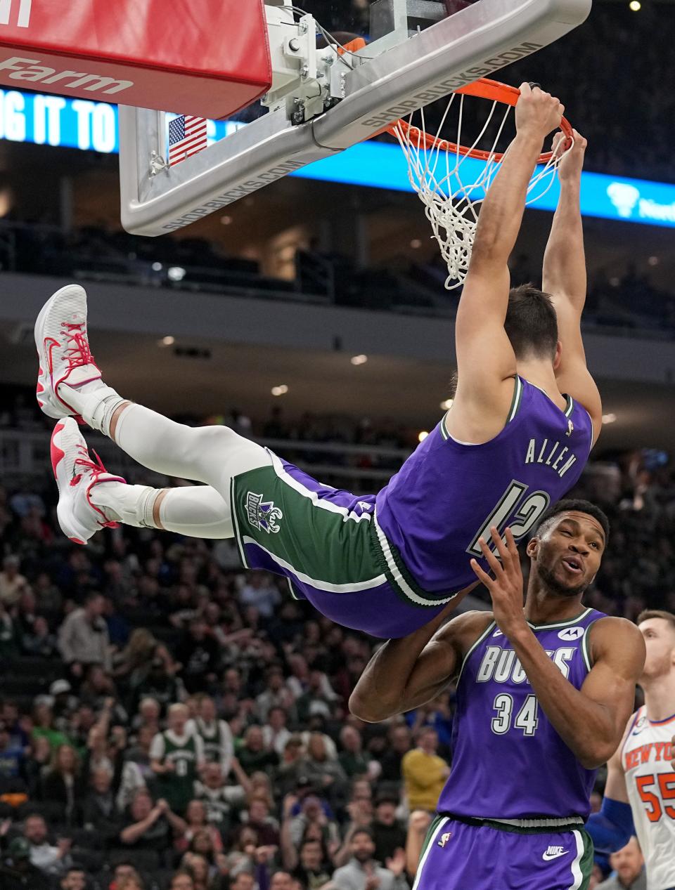 Grayson Allen said he enjoyed the colors of the Bucks Classic Edition jerseys, and Giannis Antetokounmpo said it's his favorite alternate look.