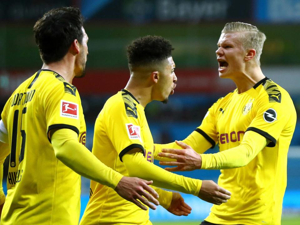 Erling Haaland and Jadon Sancho celebrate: Bongarts/Getty