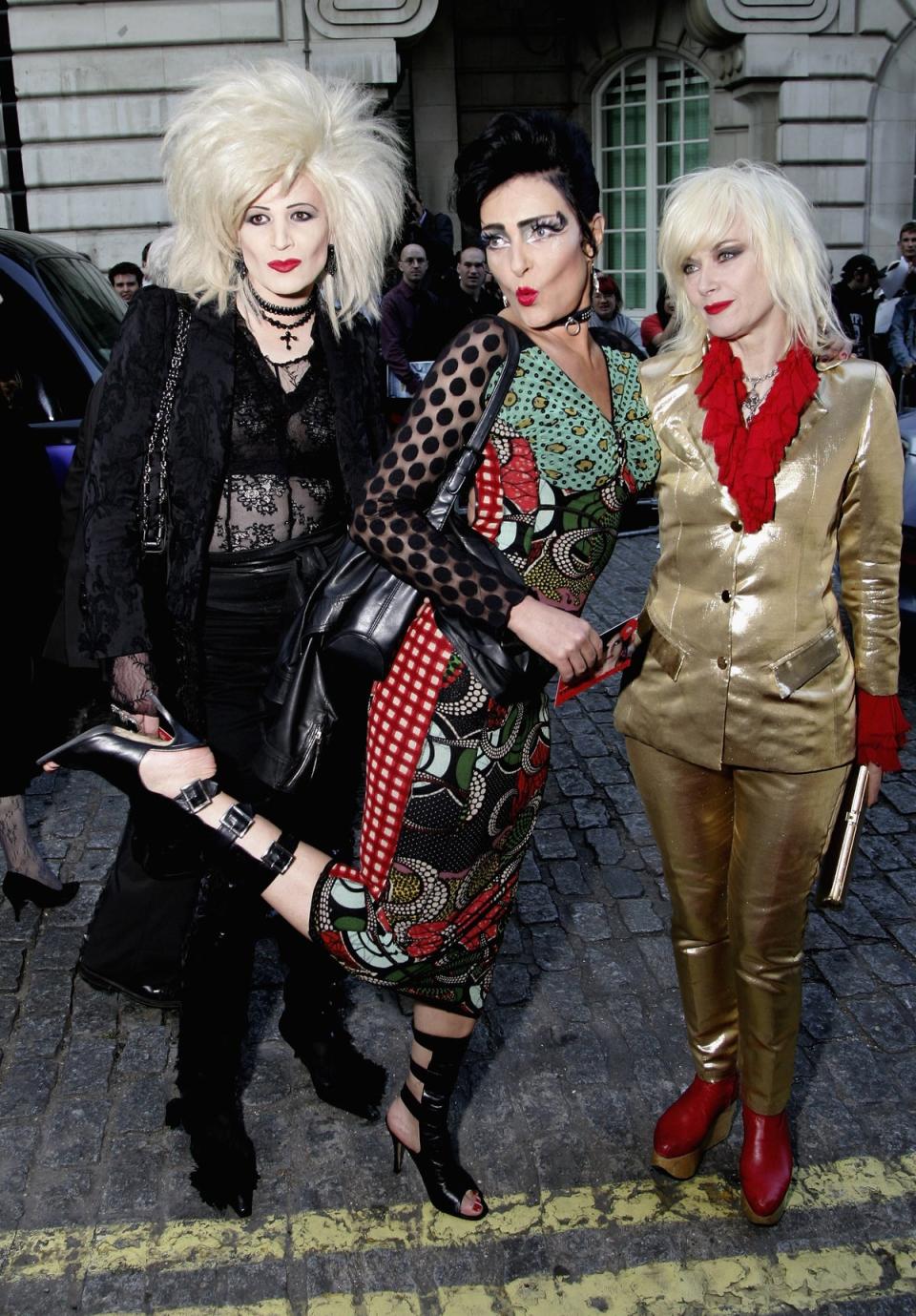 Siouxsie Sioux (centre) and guests arrive at the UK premiere of 