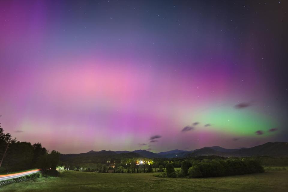 The northern lights were visible over Warren Wilson College on May 10, 2024, as captured in this photo by Jen Blake Fraser. For more: jenniferblakefraser.com and @jenniferblakefraserphoto on Instagram.