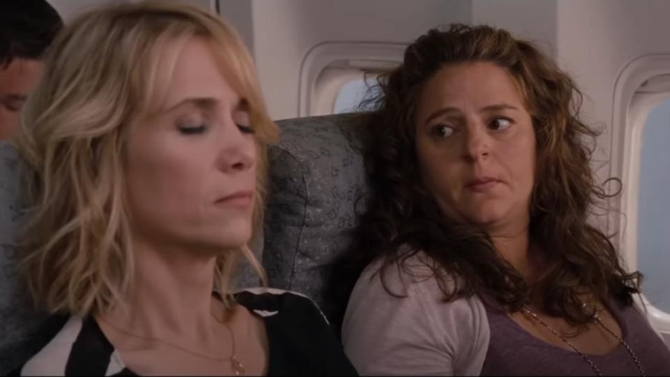 I have to go to the bathroom but I heard about a woman who went to the bathroom on the plane - she got sucked into the toilet. Sucked right in. - Nervous Woman on the Plane