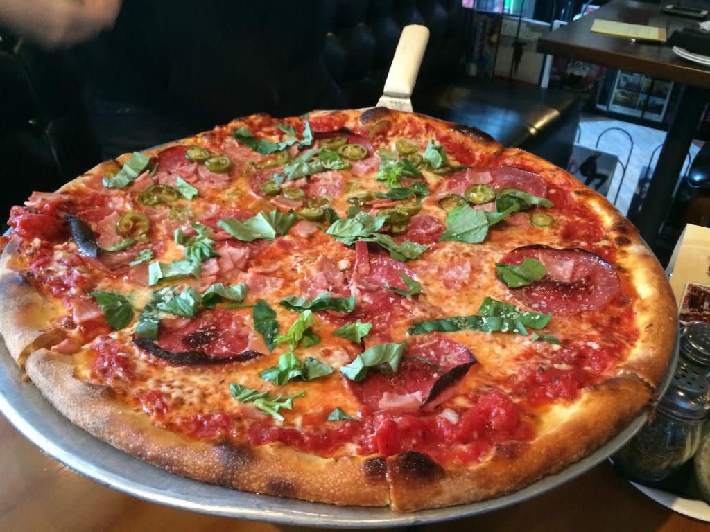 clam pizza at Dom Demarco's Pizzeria in Las Vegas, Nevada