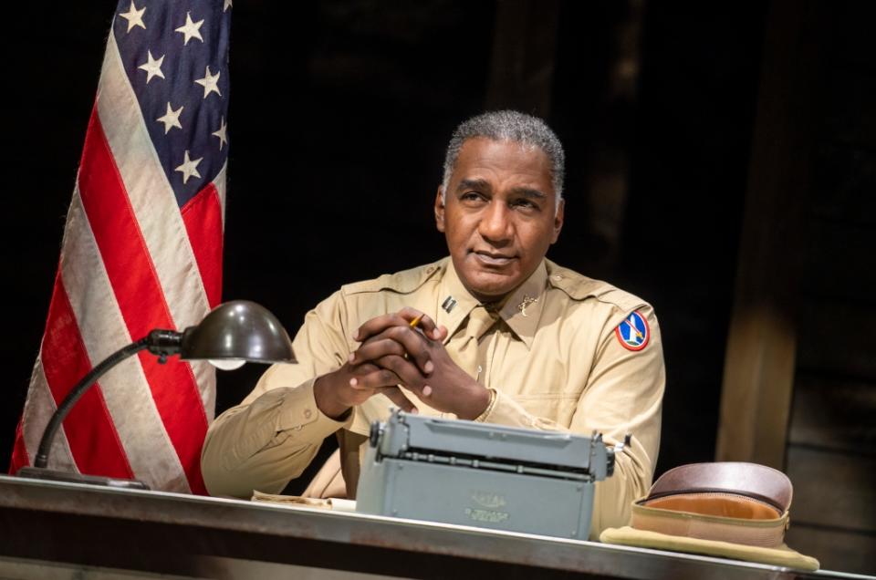 Norm Lewis as Captain Richard Davenport in the National Tour of “A Soldier's Play” playing at Center Theatre Group / Ahmanson Theatre May 23 through June 25, 2023. 
Photo by Joan Marcus