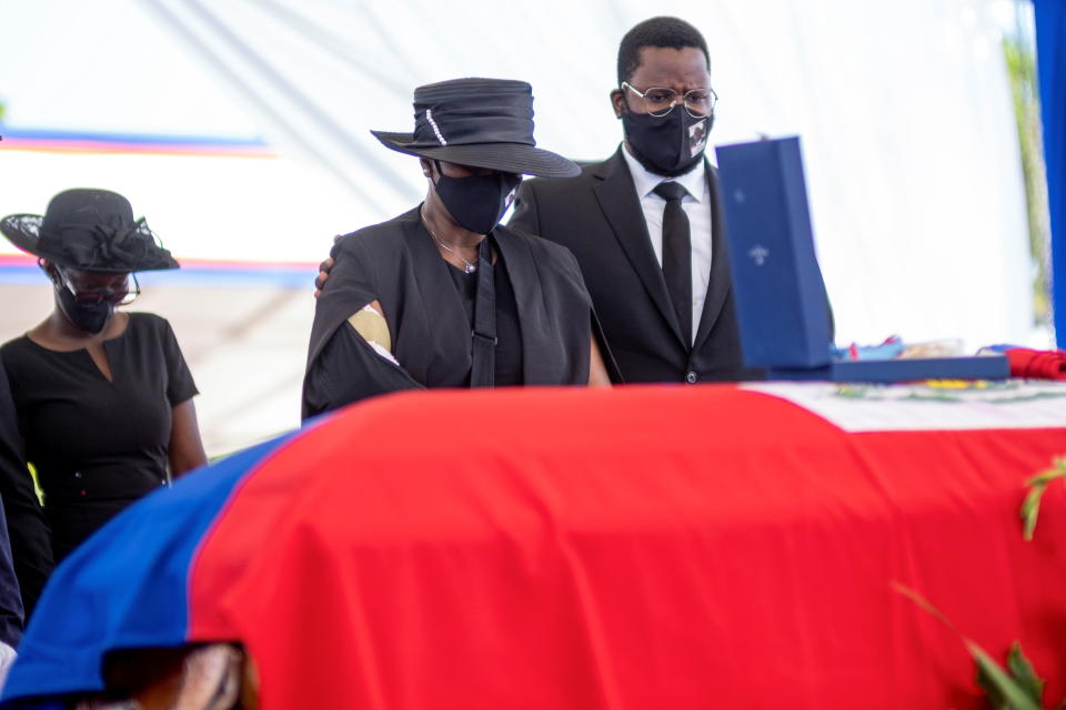 Féretro de Jovenel Moise, el presidente de Haití asesinado. (REUTERS/Ricardo Arduengo)