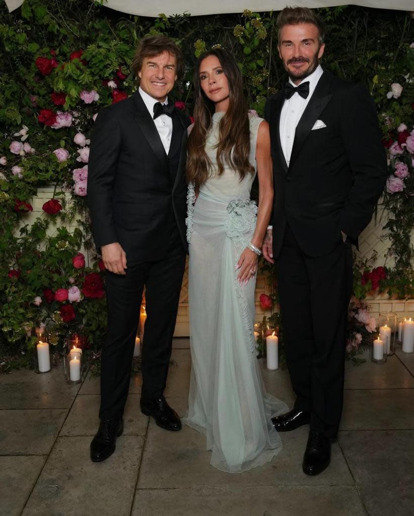 Tom Cruise with David and Victoria Beckham. Instagram / victoriabeckham