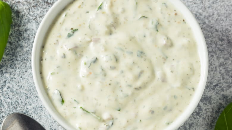 up close Green Goddess dressing