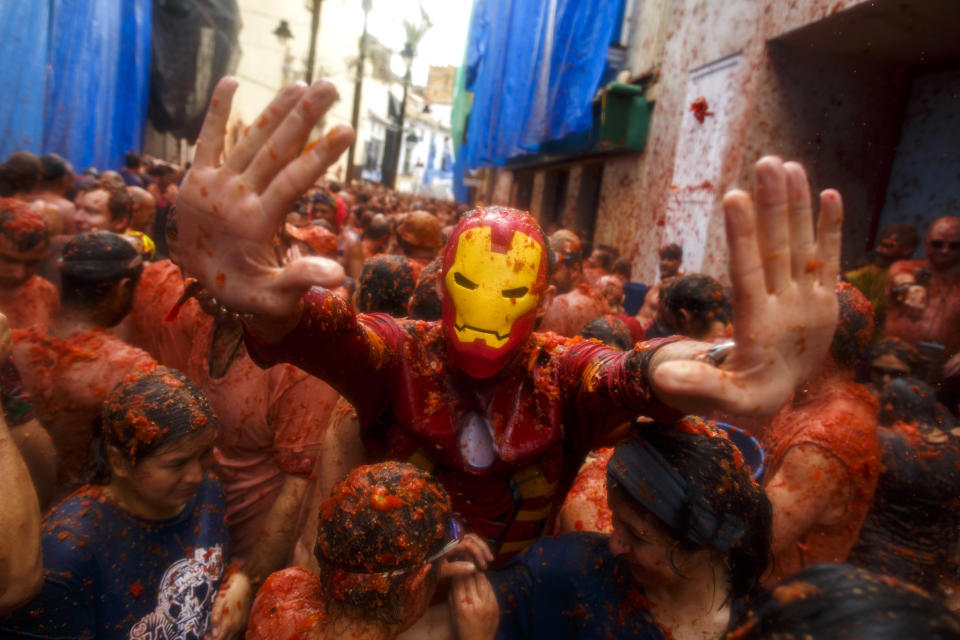 Tomatoes fly at the annual Tomatina Festival