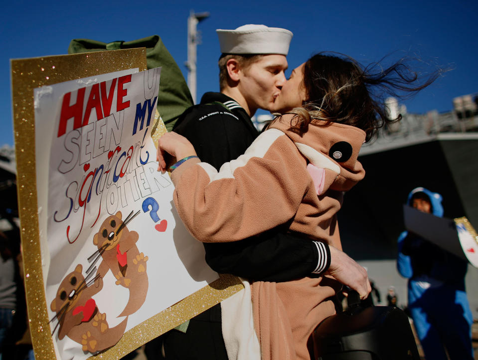 The USS Dwight D. Eisenhower returns to Naval Station Norfolk, in Norfolk, Va