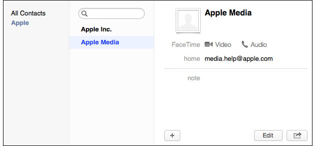 OS X Contacts