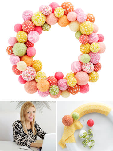 Fun Fabric Ball Wreath