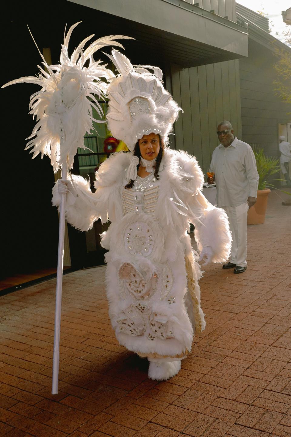 Dianne Honoré, aka Gumbo Marie, who spoke about the history of Black Masking at the opening of Saint Vincent. Making a suit can take an entire year.