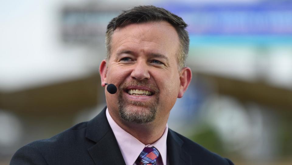 Nov 1, 2017; Los Angeles, CA, USA; MLB Network analyst Sean Casey before game seven of the 2017 World Series between the Los Angeles Dodgers and the Houston Astros at Dodger Stadium.