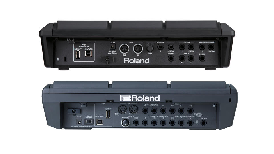 Roland SPD-SX vs SPD-SX Pro: rear angle