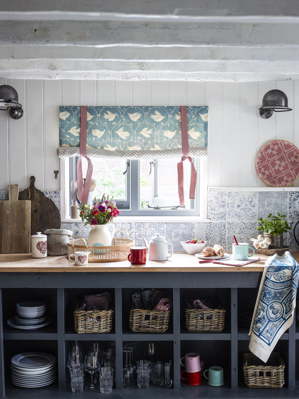 Opt for delicate window dressings for a country look