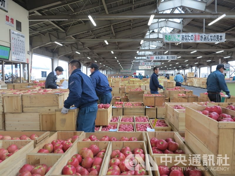 （中央社資料照／圖為青森縣弘前市的弘果批發市場）