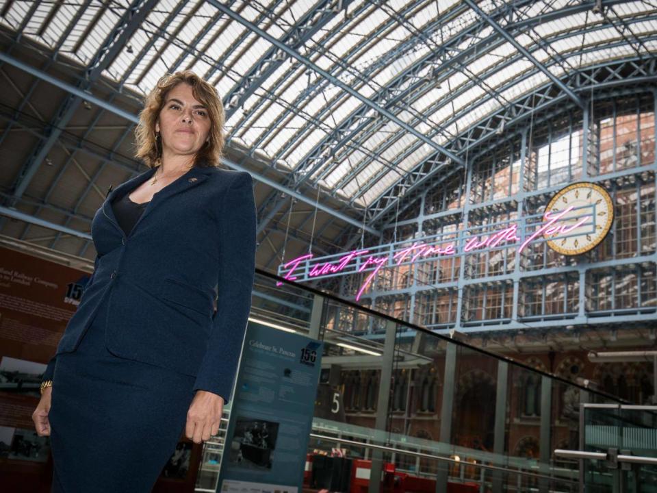 Emin hopes grim-faced travellers smile when they step off the train and see her work (Tim Whitby)